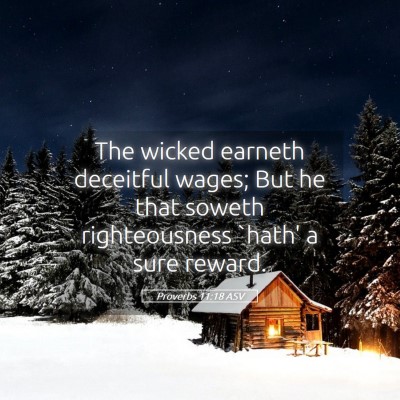 Picture 05 - Proverbs 11:18 ASV - The wicked earneth deceitful wages; But he that - Bible Verse Picture
