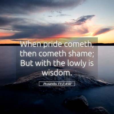 Picture 05 - Proverbs 11:2 ASV - When pride cometh, then cometh shame; But with - Bible Verse Picture