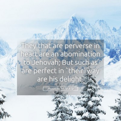 Picture 05 - Proverbs 11:20 ASV - They that are perverse in heart are an - Bible Verse Picture