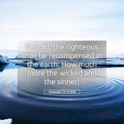 Picture 05 - Proverbs 11:31 ASV - Behold, the righteous shall be recompensed in the - Bible Verse Picture