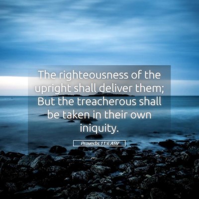 Picture 05 - Proverbs 11:6 ASV - The righteousness of the upright shall deliver - Bible Verse Picture