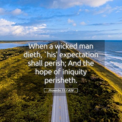 Picture 05 - Proverbs 11:7 ASV - When a wicked man dieth, `his' expectation shall - Bible Verse Picture