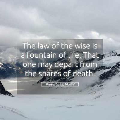 Picture 05 - Proverbs 13:14 ASV - The law of the wise is a fountain of life, That - Bible Verse Picture