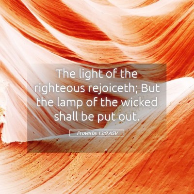 Picture 05 - Proverbs 13:9 ASV - The light of the righteous rejoiceth; But the - Bible Verse Picture