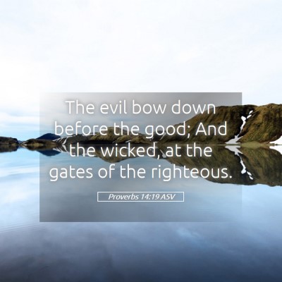 Picture 05 - Proverbs 14:19 ASV - The evil bow down before the good; And the - Bible Verse Picture