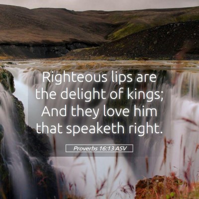 Picture 05 - Proverbs 16:13 ASV - Righteous lips are the delight of kings; And they - Bible Verse Picture