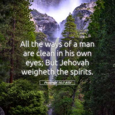 Picture 05 - Proverbs 16:2 ASV - All the ways of a man are clean in his own eyes; - Bible Verse Picture