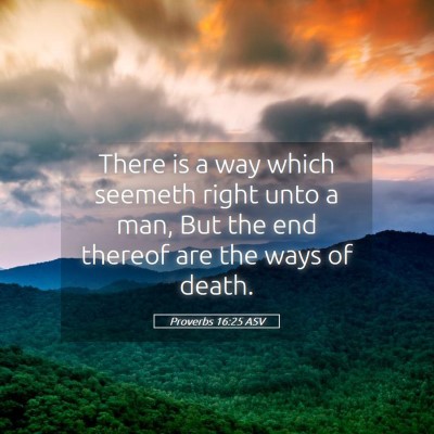 Picture 05 - Proverbs 16:25 ASV - There is a way which seemeth right unto a man, - Bible Verse Picture