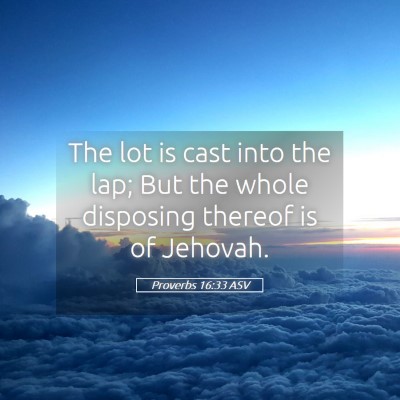 Picture 05 - Proverbs 16:33 ASV - The lot is cast into the lap; But the whole - Bible Verse Picture