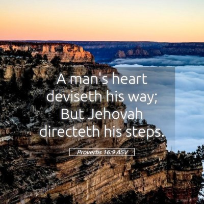 Picture 05 - Proverbs 16:9 ASV - A man's heart deviseth his way; But Jehovah - Bible Verse Picture