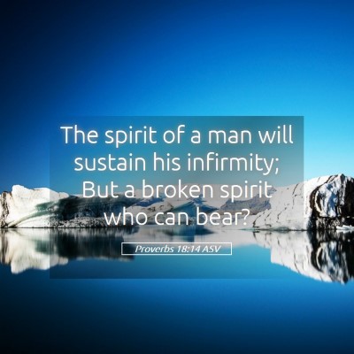 Picture 05 - Proverbs 18:14 ASV - The spirit of a man will sustain his infirmity; - Bible Verse Picture