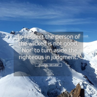 Picture 05 - Proverbs 18:5 ASV - To respect the person of the wicked is not good, - Bible Verse Picture