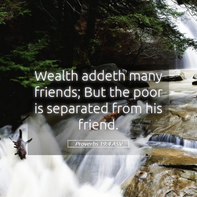 Picture 05 - Proverbs 19:4 ASV - Wealth addeth many friends; But the poor is - Bible Verse Picture