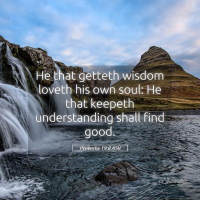 Picture 05 - Proverbs 19:8 ASV - He that getteth wisdom loveth his own soul: He - Bible Verse Picture