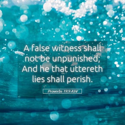 Picture 05 - Proverbs 19:9 ASV - A false witness shall not be unpunished; And he - Bible Verse Picture