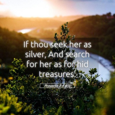 Picture 05 - Proverbs 2:4 ASV - If thou seek her as silver, And search for her as - Bible Verse Picture