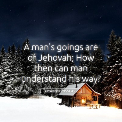 Picture 05 - Proverbs 20:24 ASV - A man's goings are of Jehovah; How then can man - Bible Verse Picture