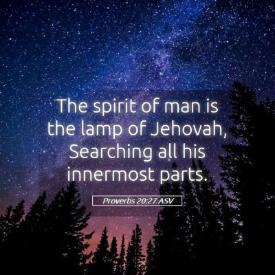 Picture 05 - Proverbs 20:27 ASV - The spirit of man is the lamp of Jehovah, - Bible Verse Picture