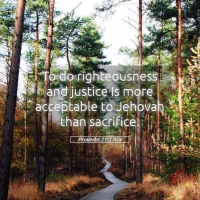 Picture 05 - Proverbs 21:3 ASV - To do righteousness and justice Is more - Bible Verse Picture