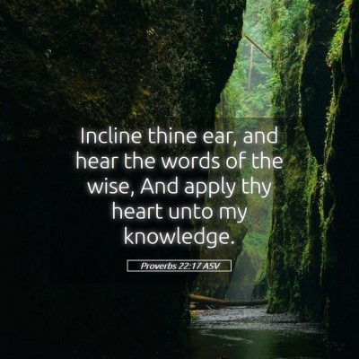 Picture 05 - Proverbs 22:17 ASV - Incline thine ear, and hear the words of the - Bible Verse Picture