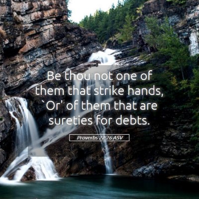 Picture 05 - Proverbs 22:26 ASV - Be thou not one of them that strike hands, `Or' - Bible Verse Picture
