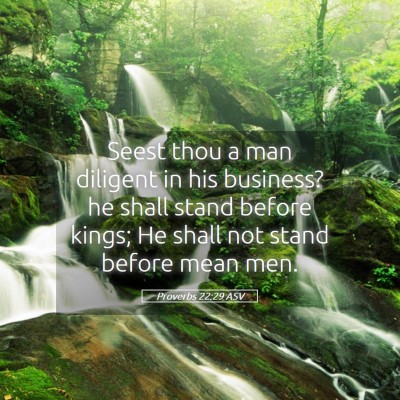 Picture 05 - Proverbs 22:29 ASV - Seest thou a man diligent in his business? he - Bible Verse Picture