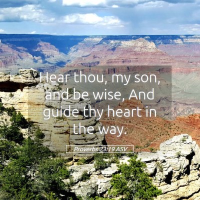 Picture 05 - Proverbs 23:19 ASV - Hear thou, my son, and be wise, And guide thy - Bible Verse Picture