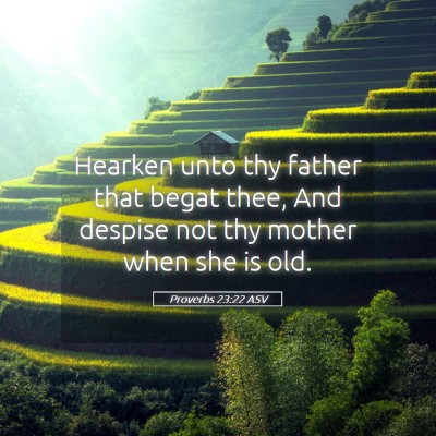 Picture 05 - Proverbs 23:22 ASV - Hearken unto thy father that begat thee, And - Bible Verse Picture
