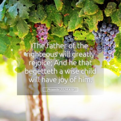 Picture 05 - Proverbs 23:24 ASV - The father of the righteous will greatly rejoice; - Bible Verse Picture