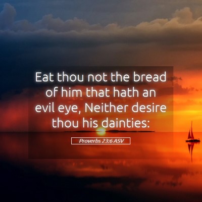 Picture 05 - Proverbs 23:6 ASV - Eat thou not the bread of him that hath an evil - Bible Verse Picture