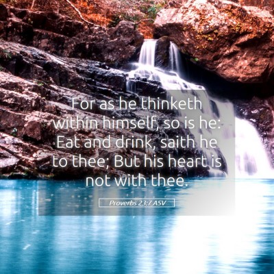 Picture 05 - Proverbs 23:7 ASV - For as he thinketh within himself, so is he: Eat - Bible Verse Picture