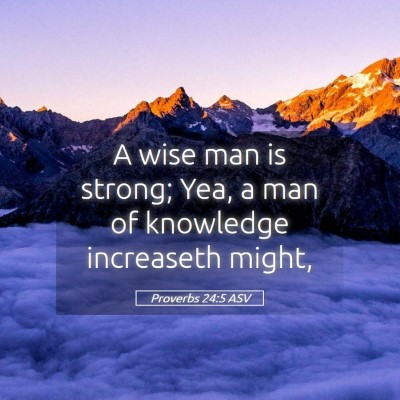 Picture 05 - Proverbs 24:5 ASV - A wise man is strong; Yea, a man of knowledge - Bible Verse Picture