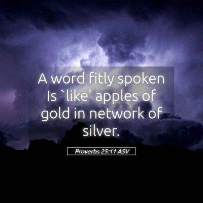 Picture 05 - Proverbs 25:11 ASV - A word fitly spoken Is `like' apples of gold in - Bible Verse Picture