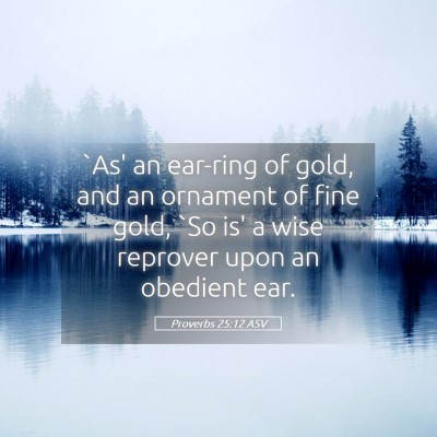 Picture 05 - Proverbs 25:12 ASV - `As' an ear-ring of gold, and an ornament of fine - Bible Verse Picture