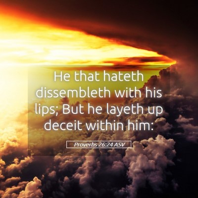 Picture 05 - Proverbs 26:24 ASV - He that hateth dissembleth with his lips; But he - Bible Verse Picture
