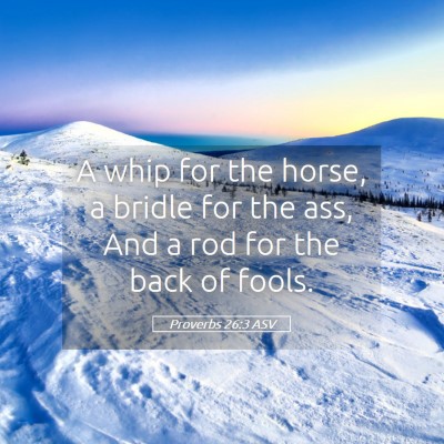 Picture 05 - Proverbs 26:3 ASV - A whip for the horse, a bridle for the ass, And a - Bible Verse Picture
