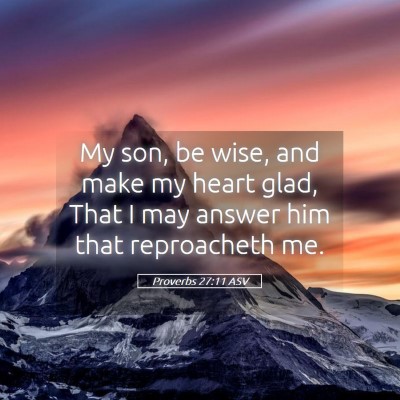 Picture 05 - Proverbs 27:11 ASV - My son, be wise, and make my heart glad, That I - Bible Verse Picture