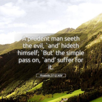 Picture 05 - Proverbs 27:12 ASV - A prudent man seeth the evil, `and' hideth - Bible Verse Picture