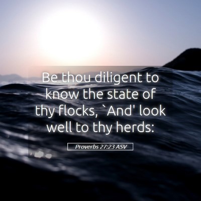 Picture 05 - Proverbs 27:23 ASV - Be thou diligent to know the state of thy flocks, - Bible Verse Picture