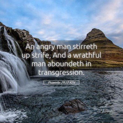 Picture 05 - Proverbs 29:22 ASV - An angry man stirreth up strife, And a wrathful - Bible Verse Picture