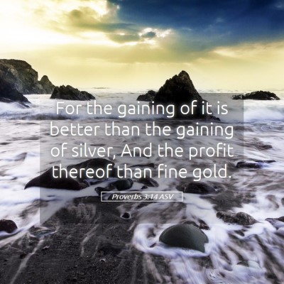 Picture 05 - Proverbs 3:14 ASV - For the gaining of it is better than the gaining - Bible Verse Picture