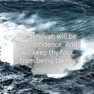 Picture 05 - Proverbs 3:26 ASV - For Jehovah will be thy confidence, And will keep - Bible Verse Picture