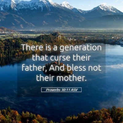 Picture 05 - Proverbs 30:11 ASV - There is a generation that curse their father, - Bible Verse Picture