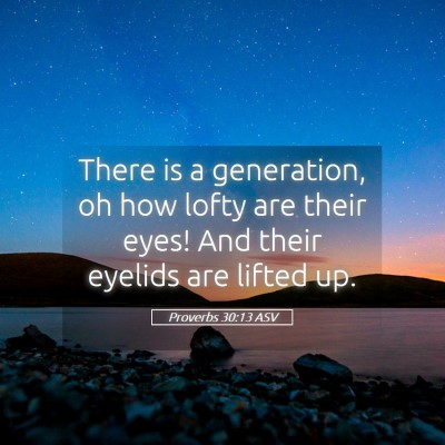Picture 05 - Proverbs 30:13 ASV - There is a generation, oh how lofty are their - Bible Verse Picture