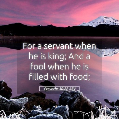 Picture 05 - Proverbs 30:22 ASV - For a servant when he is king; And a fool when he - Bible Verse Picture