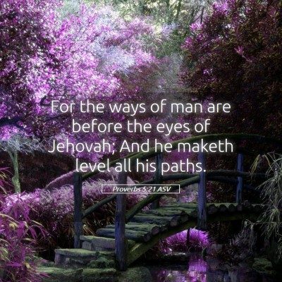 Picture 05 - Proverbs 5:21 ASV - For the ways of man are before the eyes of - Bible Verse Picture