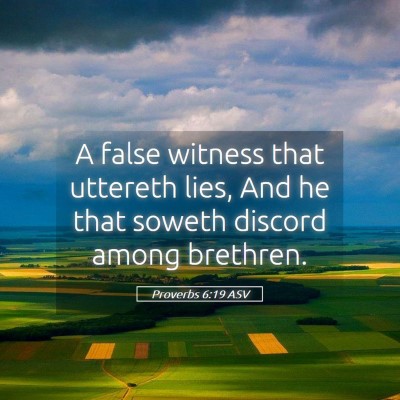 Picture 05 - Proverbs 6:19 ASV - A false witness that uttereth lies, And he that - Bible Verse Picture