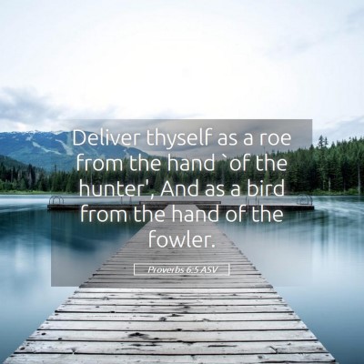 Picture 05 - Proverbs 6:5 ASV - Deliver thyself as a roe from the hand `of the - Bible Verse Picture
