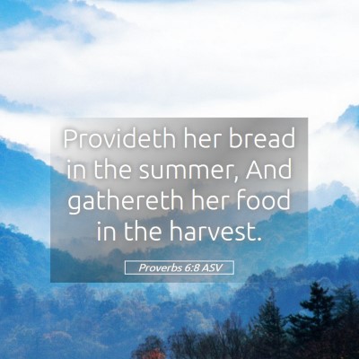 Picture 05 - Proverbs 6:8 ASV - Provideth her bread in the summer, And gathereth - Bible Verse Picture