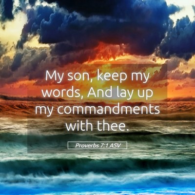 Picture 05 - Proverbs 7:1 ASV - My son, keep my words, And lay up my commandments - Bible Verse Picture